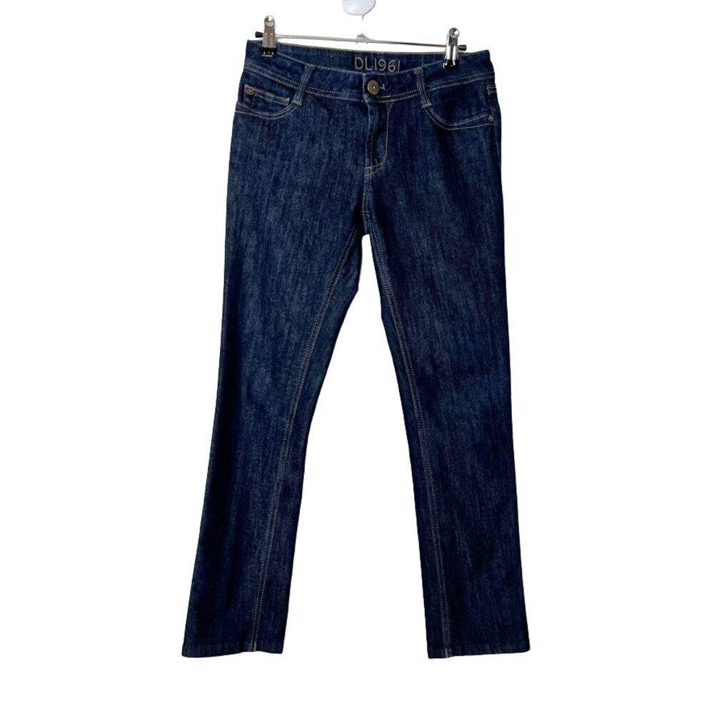 DL1961 Toni High Rise Cropped Jeans Dark Wash Crush Womens Size 26